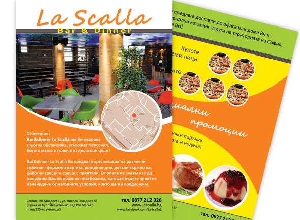 Flyer of La Scalla Restaurant